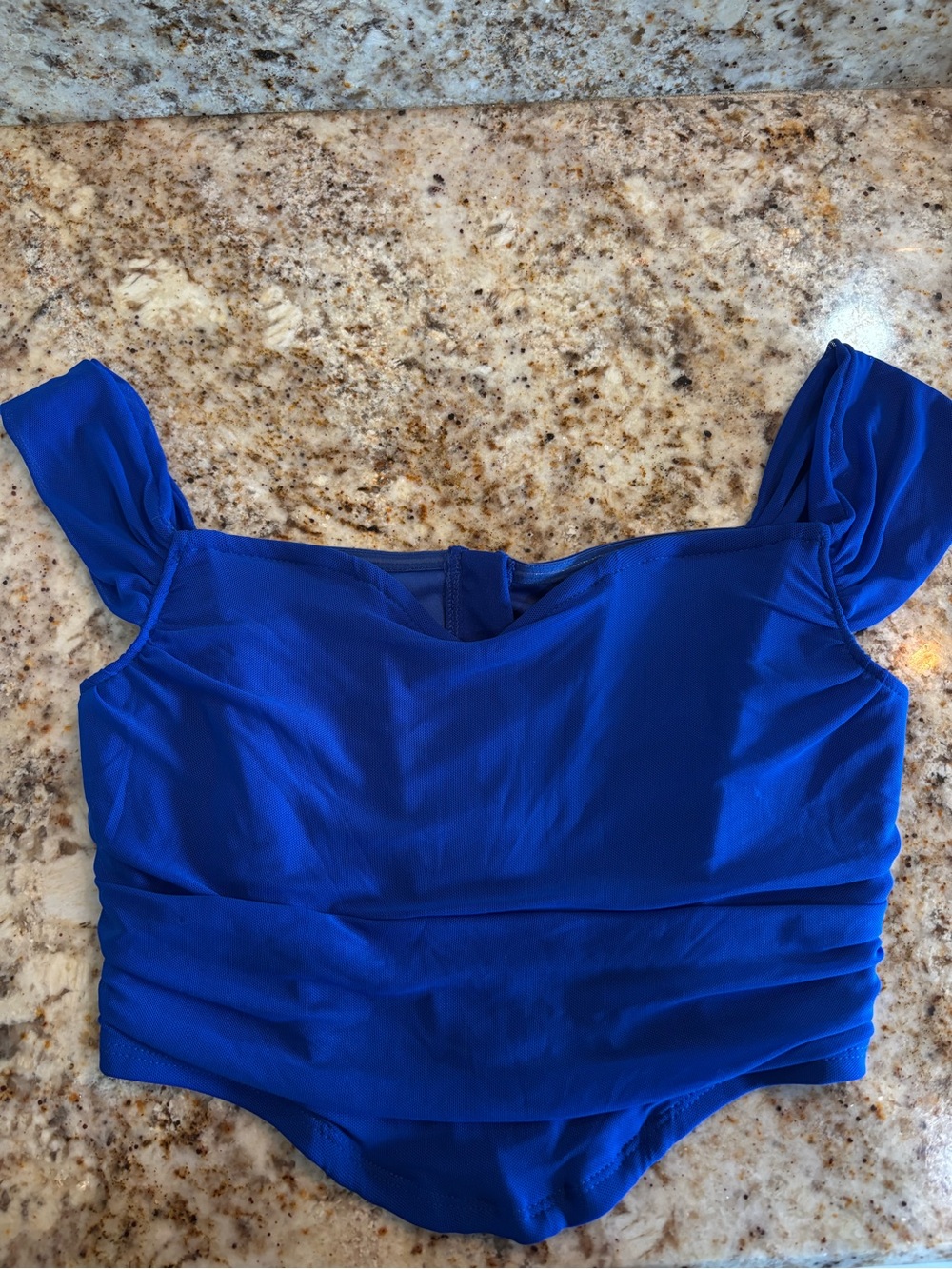 SHEIN Royal Blue Off-Shoulder Crop Top